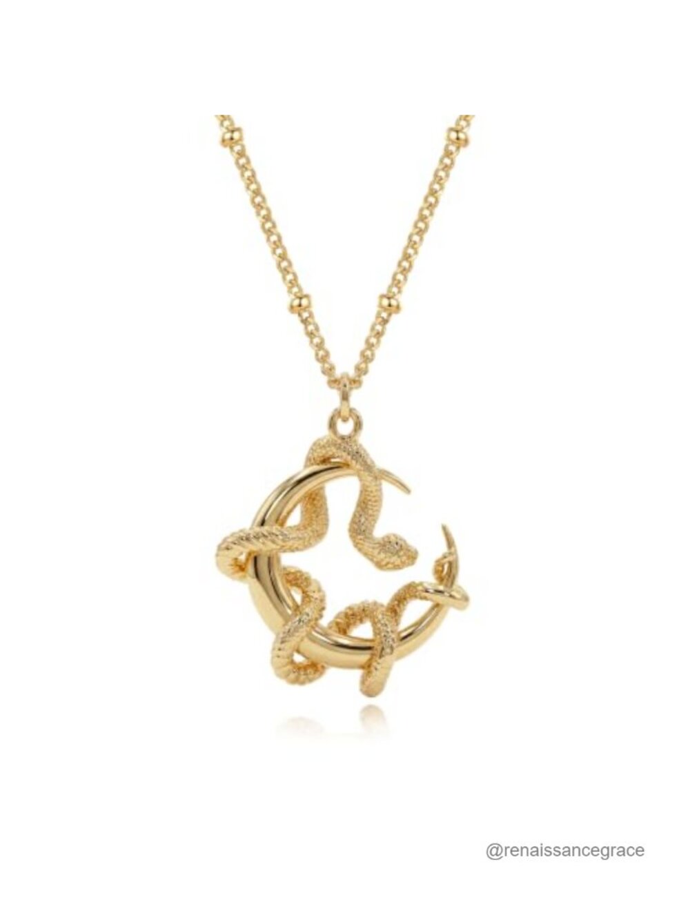 14K Gold Plated Snake Pendant Necklace Dainty Charm Adjustable
